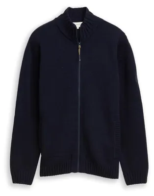 Produktbild von TOM TAILOR Herren Strickjacke Regular Fit mit Stehkragen aus nachhaltigem Materialmix