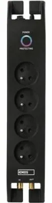 Obrázok produktu pre Emos P54022, 1800 J, 4 AC zásuvky/AC zásuviek, 230 V, 16 A, Čierna, 40 dB