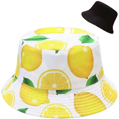 Produktbild von Fischerhut Damen Sonnenhut Strandhut Baumwolle Zitrone Weiß, einheitsize