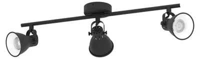 Image de Eglo LED Applique et plafonnier Seras 2 noir orientable IP20 3 x 3,3W GU10 240lm blanc chaud 3000K