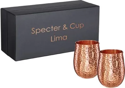Produktbild von Kupferbecher Lima 2er Set 500ml, 100% reines Kupfer, Cocktailbecher
