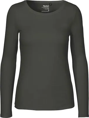 Produktbild von Neutral O81050 | Damen Long Sleeve T-Shirt / 100% Fairtrade-Baumwolle - Farbe: Charcoal - Größe: L