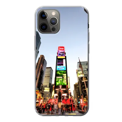 Produktbild von MuchoWow® Handyhülle Schutzhülle Hülle für iPhone 12 Pro New York - Nacht - Platz Silikon Softcase Handy Hülle - Abdeckung