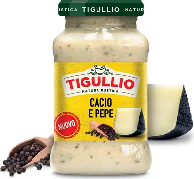 Produktbild von 12x Star Tigullio Pesto Cacio e Pepe Käse und schwarzer Pfeffer Kochsauce - Pastasauce 185g