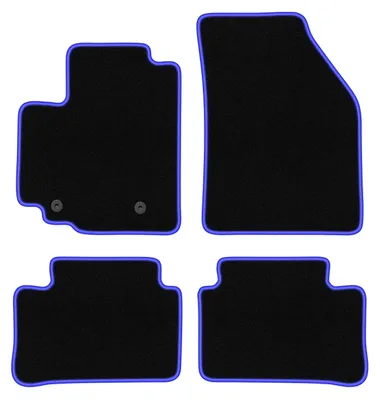 Produktbild von Fußmatten Automatten Velours Schwarz/Blau für Opel Agila B 2008-2014 Set 4-tlg