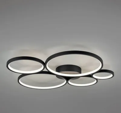 Produktbild von Trio Rondo LED Deckenleuchte 49W dimmbar Schwarz Matt warmweiss