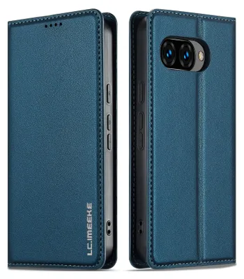 Obrázek produktu pro Magnetické flipové kožené pouzdro pro Google Pixel 9A, s přihrádkou na karty a funkcí stojánku Modrá