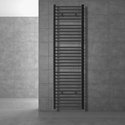Obrázok produktu pre Kúpeľňový radiátor LuxeBath Sahara, 500x1800 mm, antracit, zakrivený s bočným pripojením, bez vykurovacieho telesa