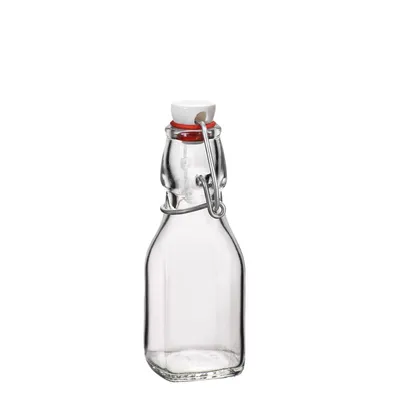 Produktbild von BORMIOLI ROCCO Swing Flasche mit Bügelverschluss, 4-Kant, Inhalt: 0,125 Liter