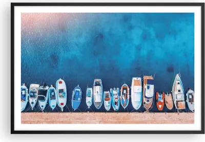 Produktbild von Gerahmtes Poster - Schwarzer Rahmen - Hafen Hafen £ódŸ - 91,5x61 cm - Wand Bild - Wanddeko - Wandbilder - Kunstposter - Wandposter - Bilderrahmen - Bilder - Kunstdruck Wanddekoration - P2BAA91x61-5081