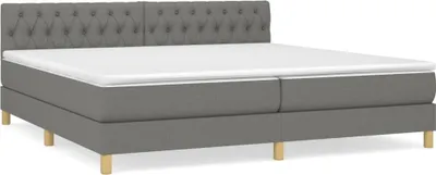 Immagine prodotto di vidaXL Letto a molle con materasso grigio scuro 200x200 cm in tessuto
