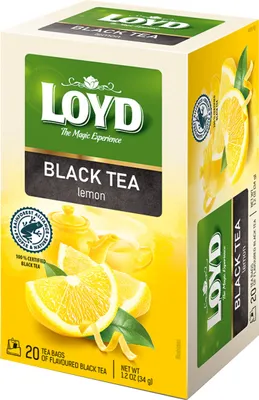 Obrázok produktu pre Čierny čaj Loyd s citrónovou príchuťou 20 vrecúšok