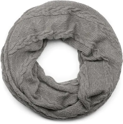 Produktbild von styleBREAKER Feinstrick Loop Schal mit Zopfmuster, Winter Schlauchschal, Loopschal, Strickschal, Uni 01018151