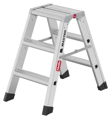 Produktbild von Hailo Aluminium-Doppelstufen-Trittleiter Master D80 2 x 3 Stufen