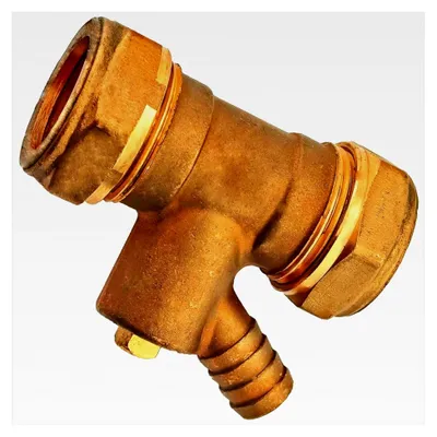 Produktbild von Kupplung mit Entleerung für Kupferrohr Außendurchmesser 15 mm Schraubfitting mit Klemmring