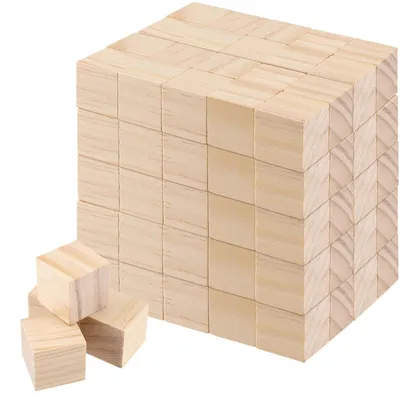 Produktbild von Set mit 100 Holzwürfeln zum Bemalen und Basteln