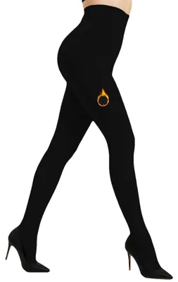 Productafbeelding van Thermo Tights voor Dames met Dikke Fleece Voering, Zwart S-M