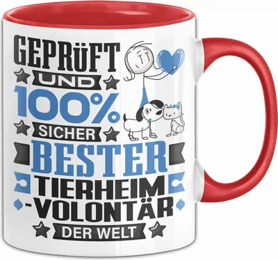 Produktbild von Tierheimvolontär Geschenk Lustiger Spruch für Tierheimvolontär Geschenkidee Bester Tierheimvolontär Der Welt (Rot)
