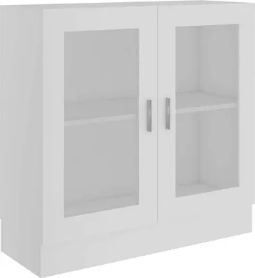 Produktbild von vidaXL Vitrinenschrank Weiß 82,5x30,5x80 cm Holzwerkstoff
