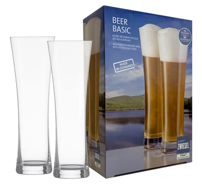 Zdjęcie produktu dla Schott Zwiesel zestaw 2 małych szklanek do piwa pszenicznego/pilsnera Beer Basic z pianką 0,3 l 120012