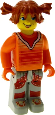 Produktbild von 1x Lego Figur 4 Juniors Creator Frau Tina orange grau Zopf cre001