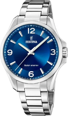 Produktbild von Festina Herren-Uhr Energy Blau Solar Edelstahl-Armband F20656/2