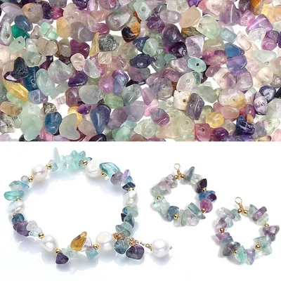 Immagine prodotto di Perline di fluorite, 2 fili, circa 450 pezzi, per la creazione di gioielli fai-da-te, dimensioni 5-8 mm