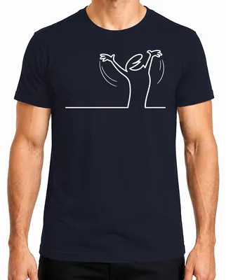 Zdjęcie produktu dla T-shirt męski "La Linea Balum Strichmännchen Osvaldo Cartoon", granatowy, rozmiar S