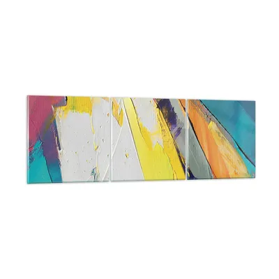 Produktbild von Bilder auf glas - 3 Teile - Deadlock Farben dreidimensional - 90x30cm - Glasbilder - Wandbilder - Bilder - Wanddekoration aus Glas - Glas Bilder - Wandbild auf Glas - GCA90x30-4871