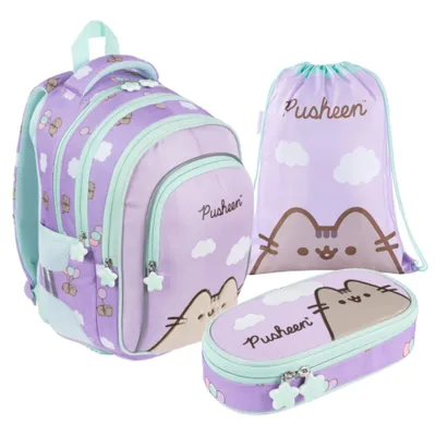 Zdjęcie produktu dla Zestaw 3-elementów Szkolnych Pusheen Violet Fiolet St.Majewski