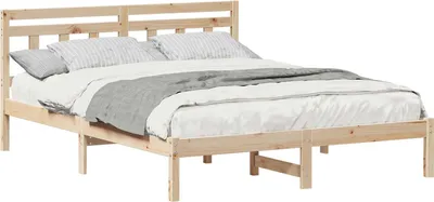 Produktbild von Bettrahmen Braun 140 x 200 cm Massives Kiefernholz