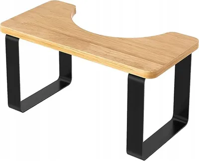 Produktbild von Toilettenhocker aus Bambus, rutschfester WC-Fußhocker, Badezimmer-Hocker aus Holz