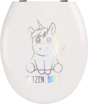 Produktbild von EinhornLiebe - WC-Deckel Aufkleber - SETZEN BITTE (25x8cm) Toilettendeckelaufkleber Deko