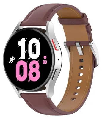 Produktbild von By Qubix s Lederarmband - Dunkelbraun - passend für Samsung Galaxy Watch 4 - 40 mm / 44 mm