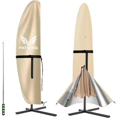 Zdjęcie produktu dla Pokrowiec ochronny na parasol ogrodowy, wykonany z tkaniny Oxford 600D, kolor beżowy, wymiary 265x40/70/50 cm, przeznaczony do parasoli o średnicy 2-4 metry