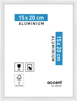Produktbild von accent by nielsen Aluminium Bilderrahmen Accent, 15x20 cm, Weiß Glanz