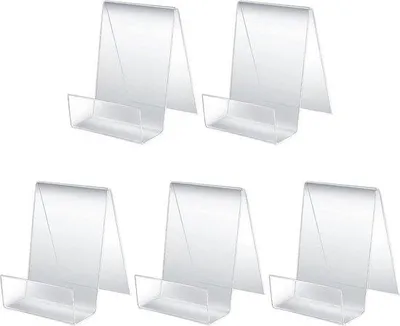 Image de Lot de 5 porte-livres en acrylique transparent, inclinés