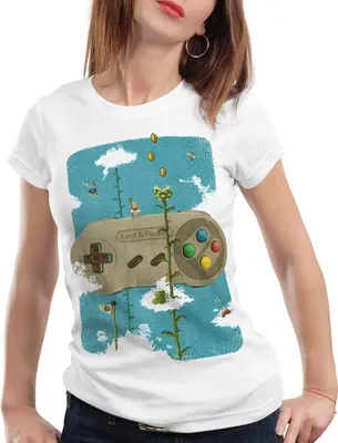 Produktbild von style3 16-Bit Nostalgie T-Shirt Damen snes mario super kart 8-bit yoshi, Farbe:Weiß, Größe:S