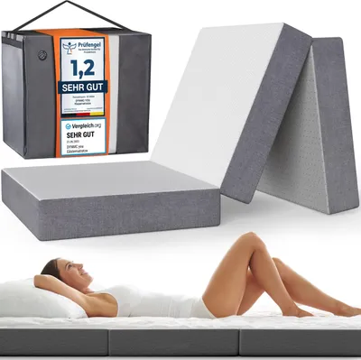 Produktbild von DYNMC you Klappmatratze 75x195x14 cm - Gästematratze Klappbar Mittel Hart H3 - Test  -   - Gästebett Klappbar mit Tasche - Faltmatratze  Standard - Bodenmatratze