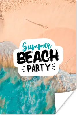 Produktbild von MuchoWow® Poster Strand - Party - Zitate - Sommer 120x180 cm - Kunstposter