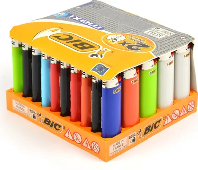 Produktbild von Feuerzeug BIC® Reibrad Maxi J26, neutral, sortiert, Display à 50 Stück