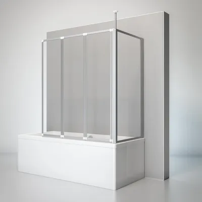 Produktbild von Schulte Duschabtrennung für Badewanne, 3-teilig mit Seitenwand, Faltwand: 129 x 140 cm, Seitenwand geeignet für eine Wannentiefe von 68 - 71 cm, 3 mm Sicherheitsglas (ESG) Klar hell, Alu-Natur