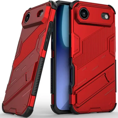 Produktbild von Armor Hülle für iPhone Air Hybrid PC TPU Bumper Stoßfestes Schutzhülle mit Standfunktion Rot