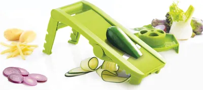 Image de Mastrad Éplucheur Mandoline, coupe-légumes, éplucheur de cuisine, coupe-disques, acier inoxydable, plastique, vert, F21008