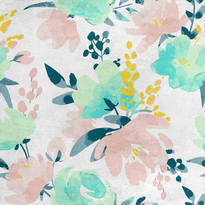 Produktbild von Royal Samt Stoff Polyester Zum Nähen - Motiv Aquarellblumen 2