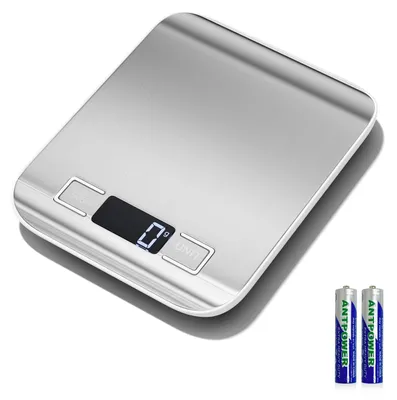 Immagine prodotto di Bilancia da cucina digitale - Bilancia elettronica - 10 kg - 1 g - Acciaio inossidabile - Piano in acciaio