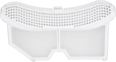 A white lint filter for a dryer.