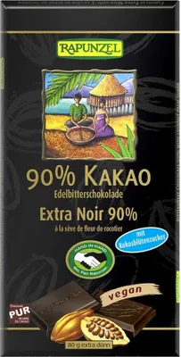 Produktbild von Rapunzel - Bitterschokolade 90% Kakao mit Kokosblütenzucker - 80g