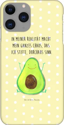 Produktbild von Mr. & Mrs. Panda Iphone 11 Pro Handyhülle Avocado Glücklich - Gelb Pastell - Geschenk, Freude, Chaos, Premium Kunststoff, Handy Case