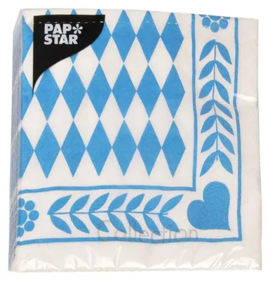 Produktbild von Papstar 12901, Blau, Weiß, Papier, Muster, 330 mm, 330 mm, 20 Stück(e)
